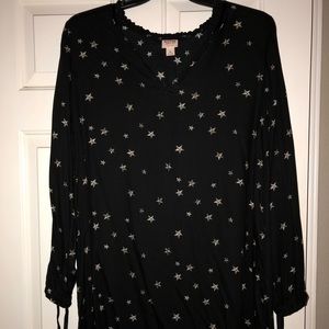 Black dress with Tan stars